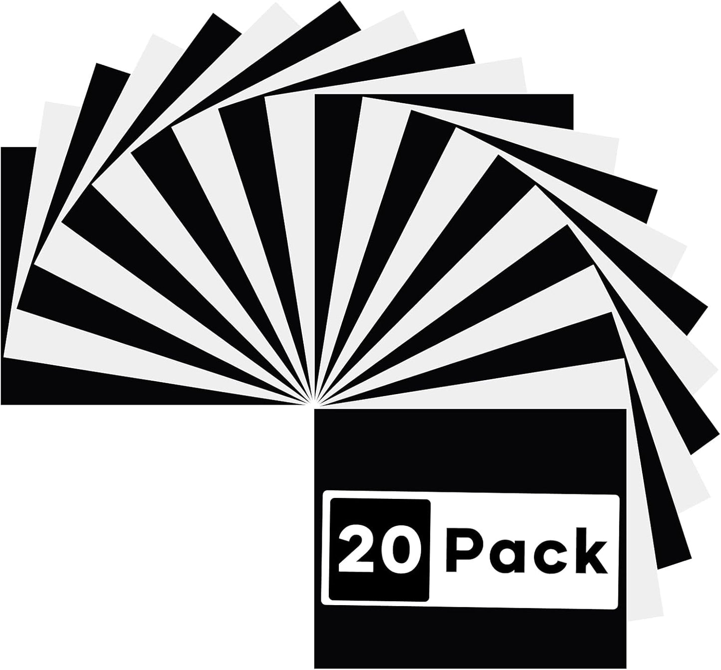 HTVRONT White & Black Heat Transfer Vinyl Bundle: 20 Pack 12" x 10" Heat Transfer Vinyl for T-Shirt, Cricut, Silhouette Cameo or Heat Press Machine
