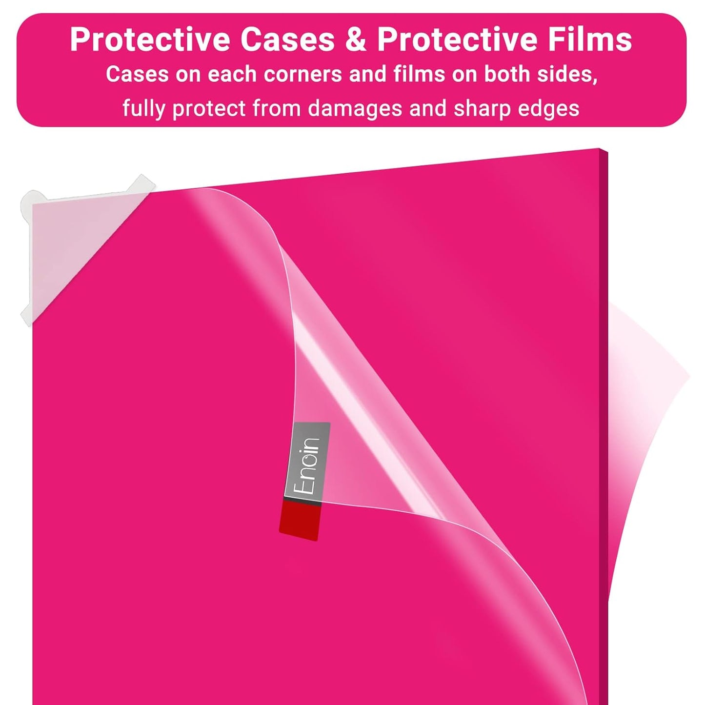 Enoin 2 Pack 12x12 Inches Pink Non Transparent Acrylic/Plexiglass Sheet 0.118'' 1/8 Thick, Plastic Sheet Colored Board Panel for Glass, DIY, Painting, Art Craft