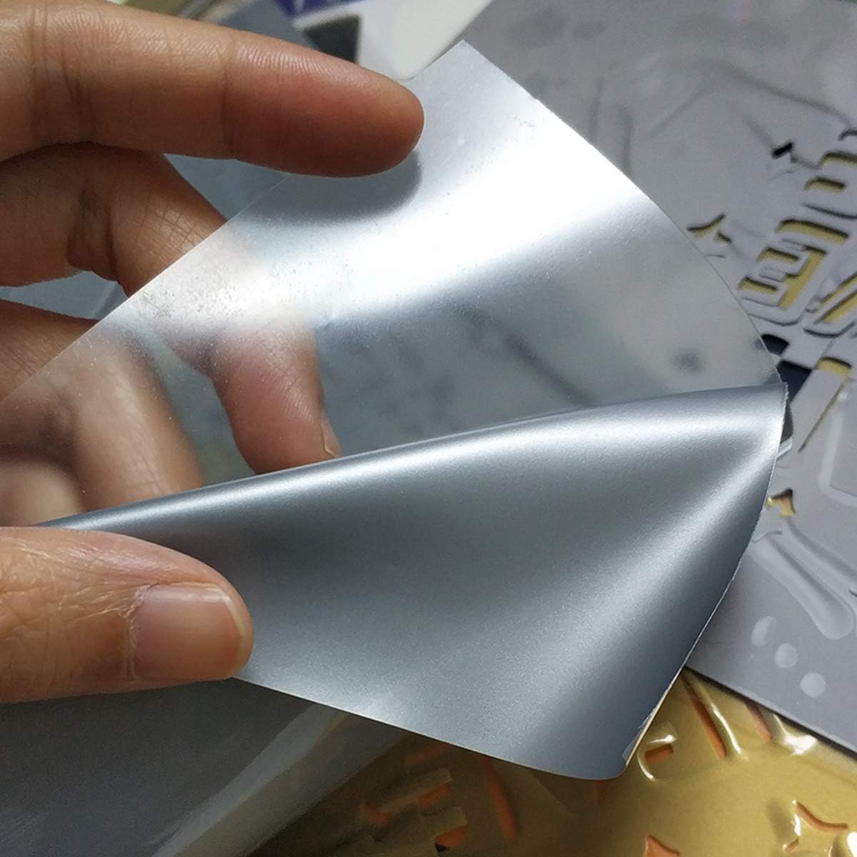 Guangyintong Silver Heat Transfer Vinyl HTV Rolls, 12" x 8ft Iron on Vinyl for T-Shirts, Glossy Surface, Easy to Cut & Weed for Heat Vinyl Design