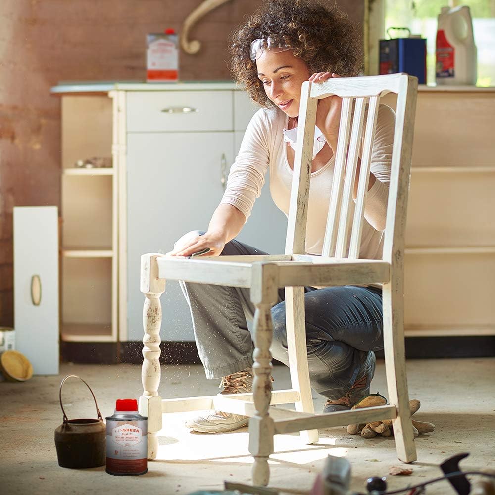 Boiled Linseed Oil – Fast Drying Flaxseed Wood Treatment to Rejuvenate and Restore Outdoor and Indoor Wood Furniture, Floors and Sports Equipment, Gallon