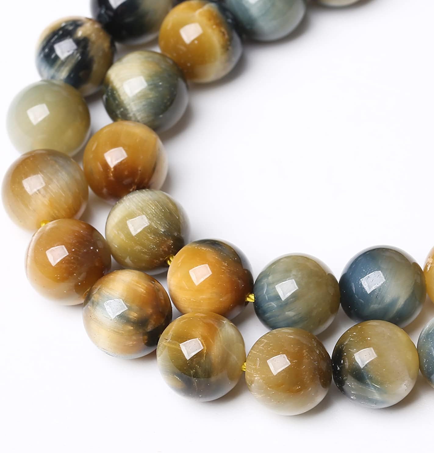 180Pcs 4mm AAAAA Tiger Eye Beads for Jewelry Making - Natural Stone Semi Precious Round Smooth Gemstones - Loose Spacer Beads - 32" 2 Strands