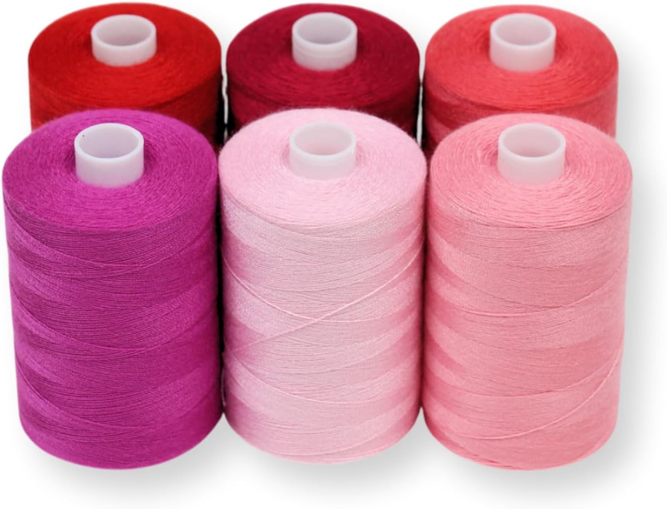 BlesSew Sewing Thread in Red Color Tones – 6 Spools of Polyester Thread for Sewing Machine for Beginners, Hand Stitching & Quilting - 1000 yds per Spool