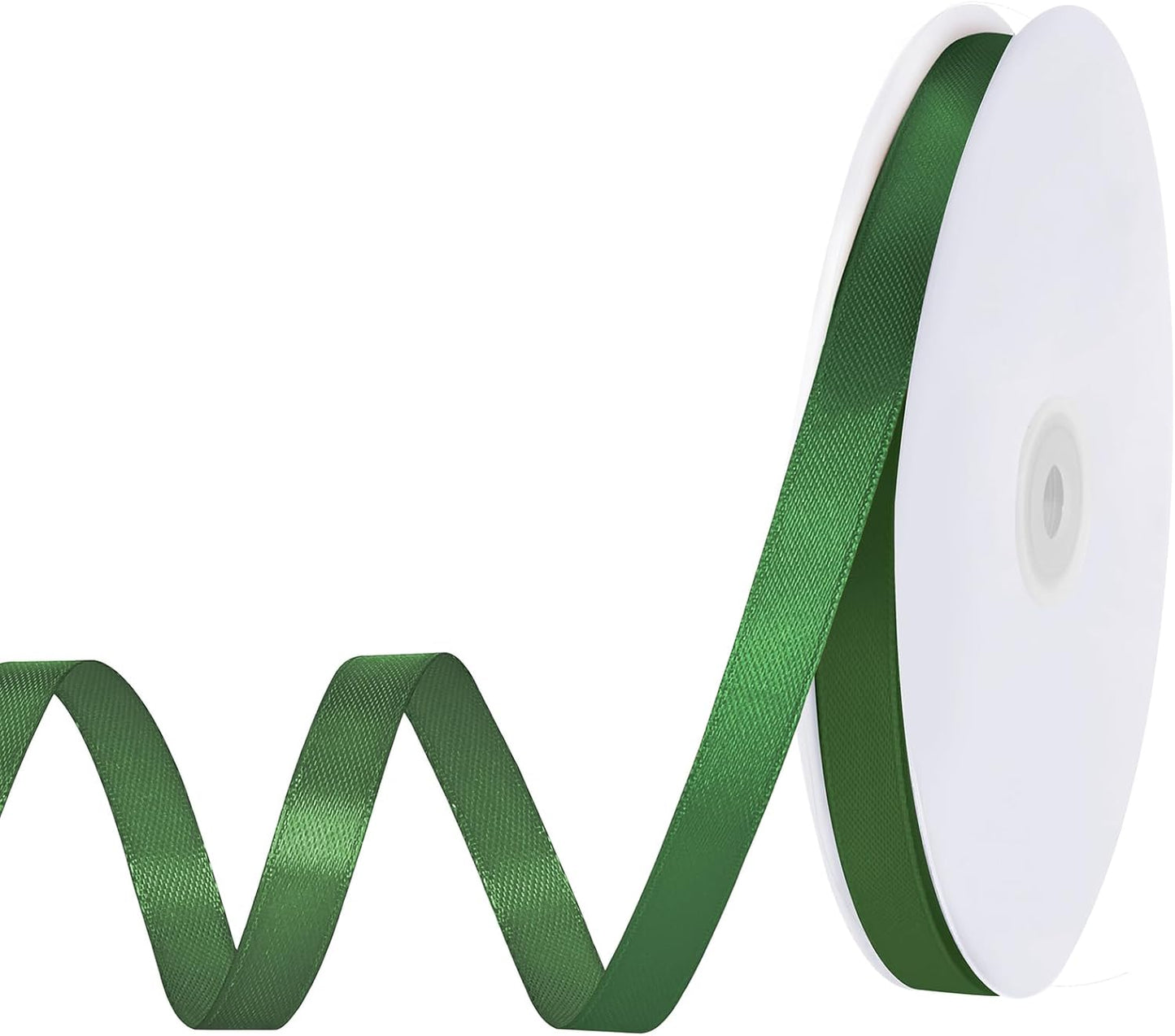 Dark Green Ribbon 120 Yards 3/8 Inch Christmas Thin Craft Ribbon Forest Green Ribbons for Gift String Emerald Decor Xmas Decorations Bows Gift Wrapping Christmas Tree