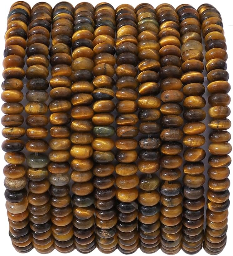 Natural Yellow Tiger Eye Disk Stone Beads 4x2mm 160pcs Rondelle Loose Semi Gemstone Beads for Jewelry Making Design