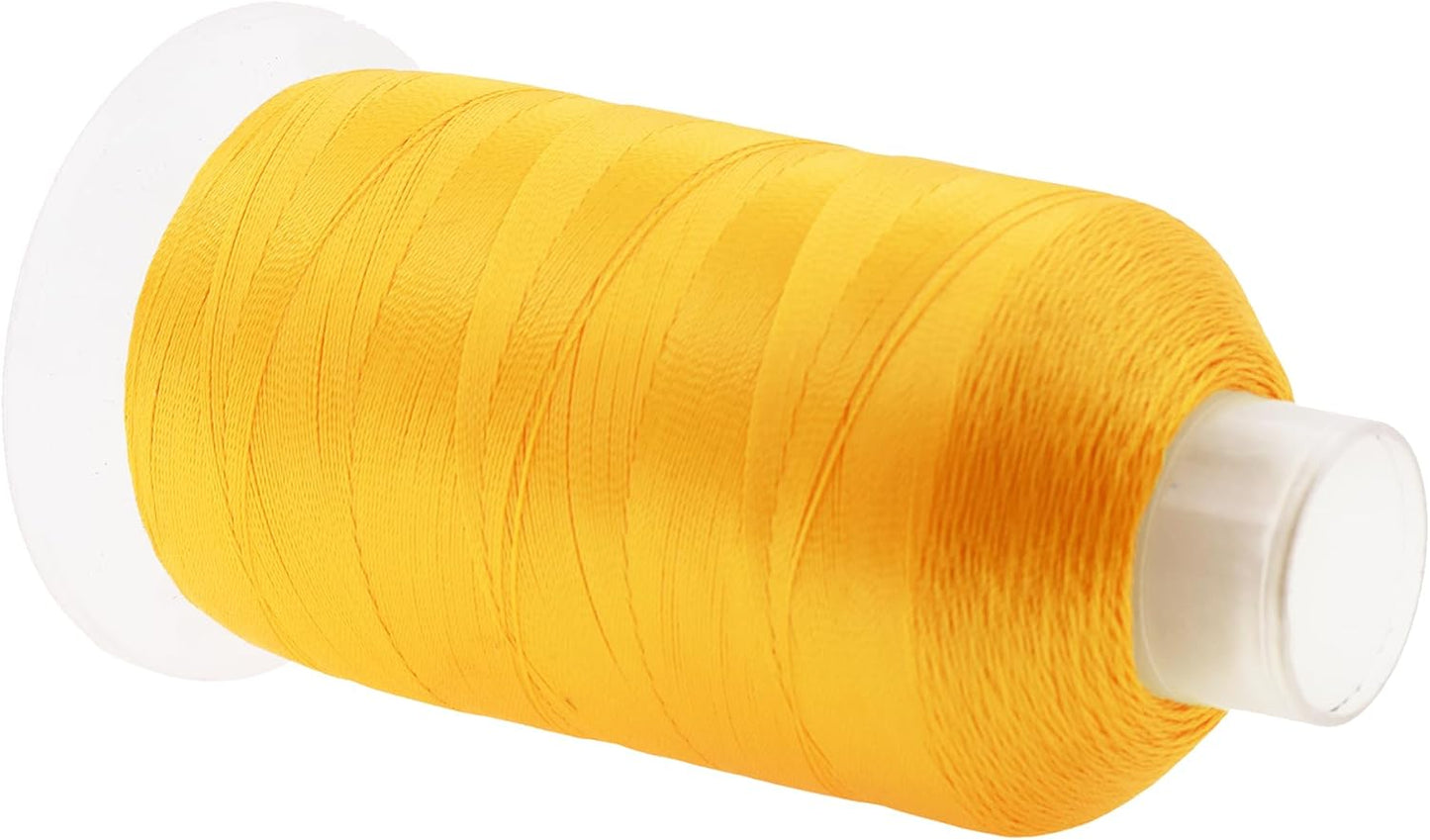 Mandala Crafts Gold Heavy Duty Thread -1500 Yds Tex 90 Thread for Sewing Drapery Jeans Leather Hair - Bonded Polyester for Outdoor Marine Upholstery