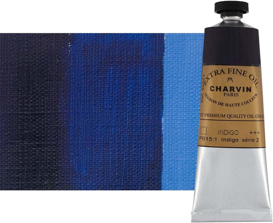 Charvin Extra Fine Oil Paint, Indigo 60 ml - Triple-Milled, Rich Texture, Poppy Oil-Based, Light-Fast, Handmade, Archival Quality