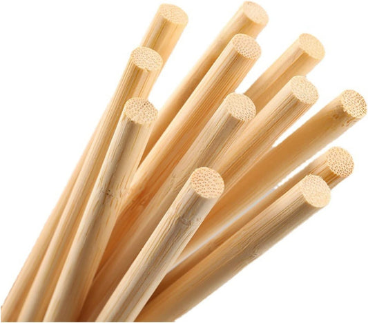 HOPELF 25PCS Bamboo Sticks - 3/8 x 17.5 Inch Dowel Rods for Crafts, Hardwood Assortment, DIYers