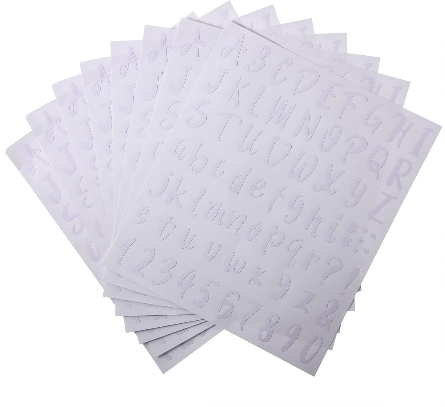 Outus 576 Pieces 8 Sheets Letters Stickers Self Adhesive Vinyl Letter Alphabet Number Stickers Mailbox Numbers Sticker, Decals for Classroom Decor, Sign, Door(White,1 Inch)