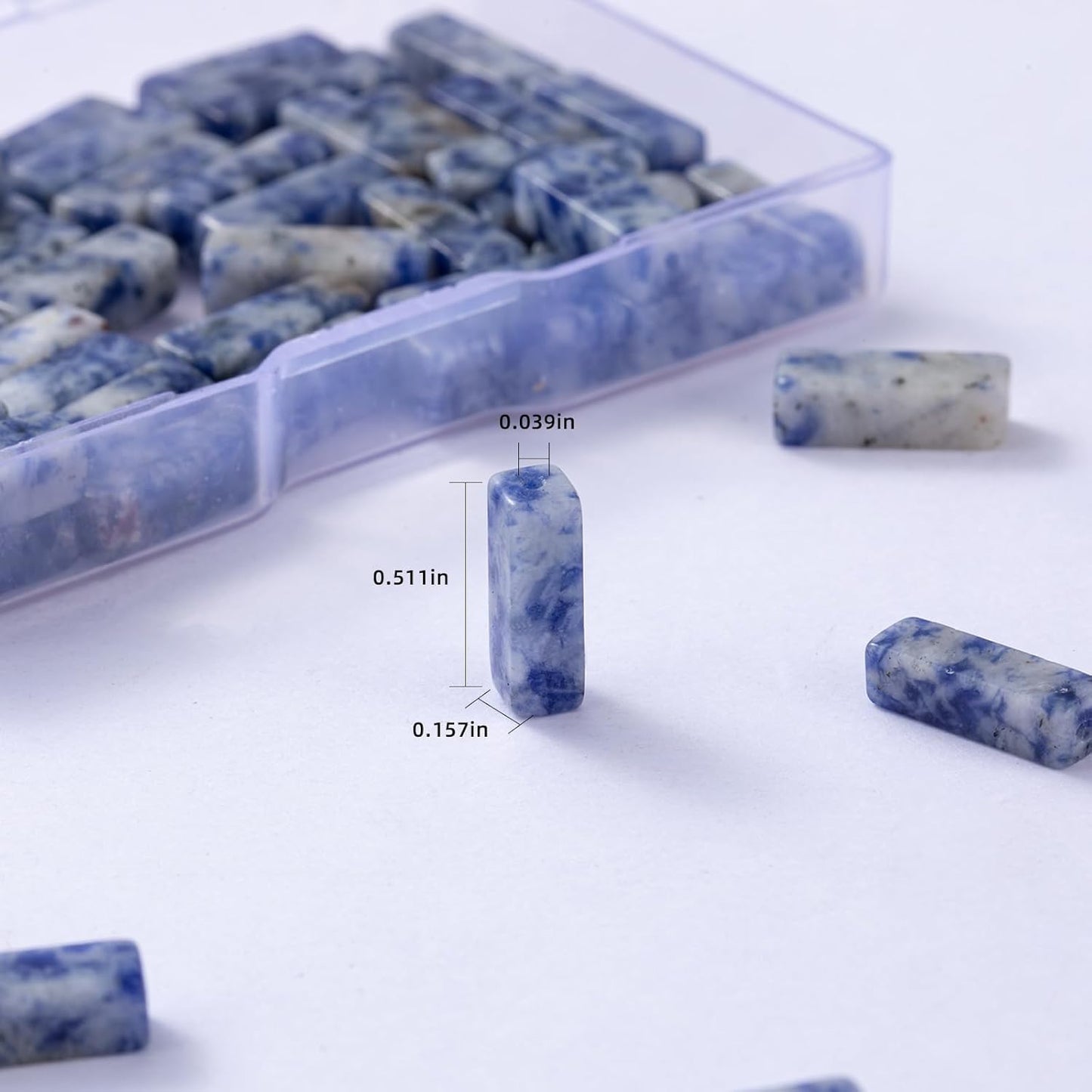 Natural Blue Sodalite Rectangle Tube Beads 4x13mm 38cm/str Loose Semi Gemstone Stone Beads for Making Bracelets Necklace Earrings