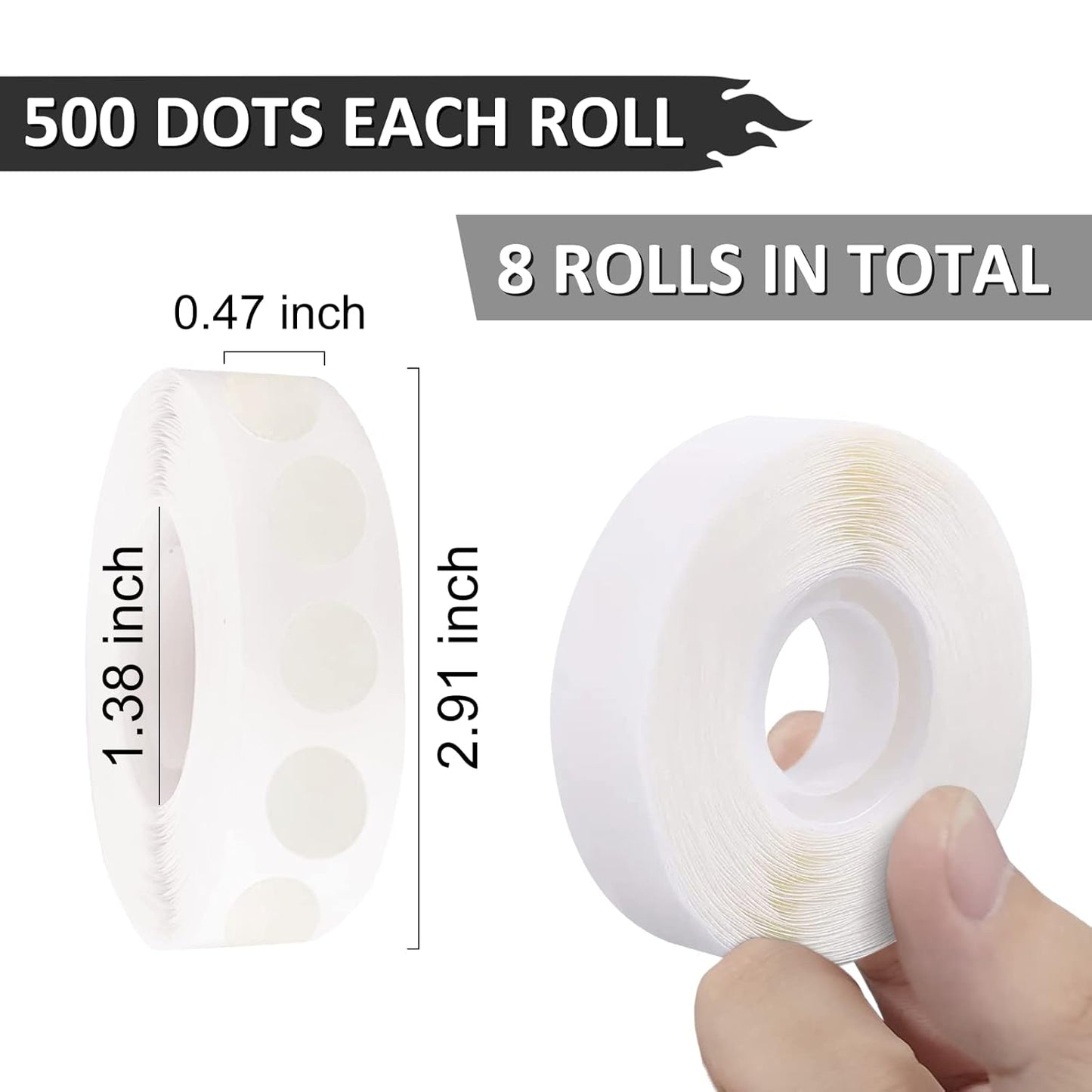 WISYOK 4000 Pcs Glue Points for Balloons, Removable Double-Sided Adhesive Points, Craft, Wedding Decoration Point Stickers