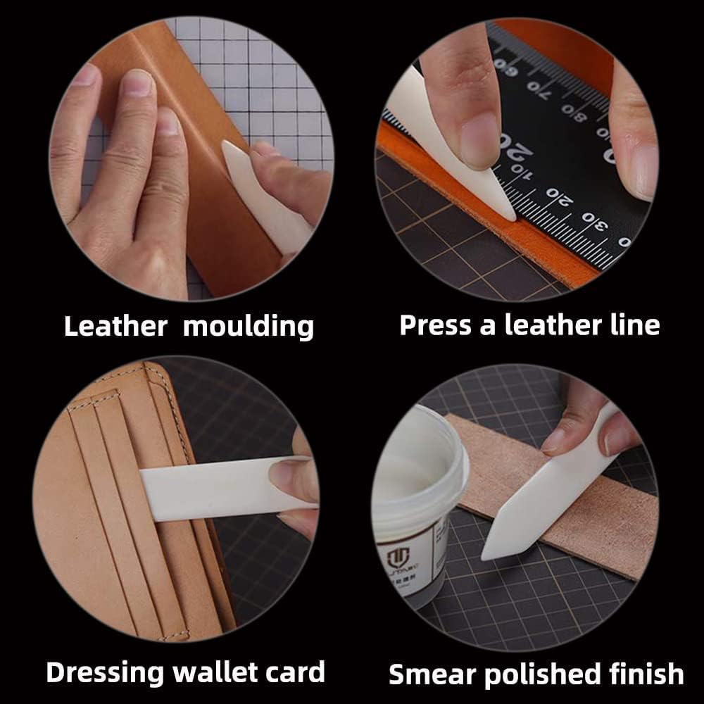 WUTA 100% Genuine Bone Folders Creaser Crafts Scoring Folding Creasing Origami Paper Creaser Crafting Tool for DIY Handmade Burnishing Bookbinding (5 Packs Arc Shape)