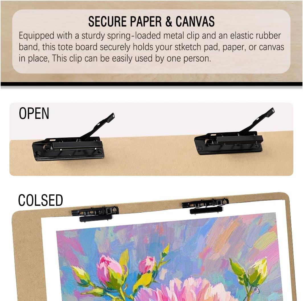 Drawing Board - 23" x 26" Sketch Board with Handle for Drafting Art - Portable Sketch Board for Class or Studio Fit in Artists Tote