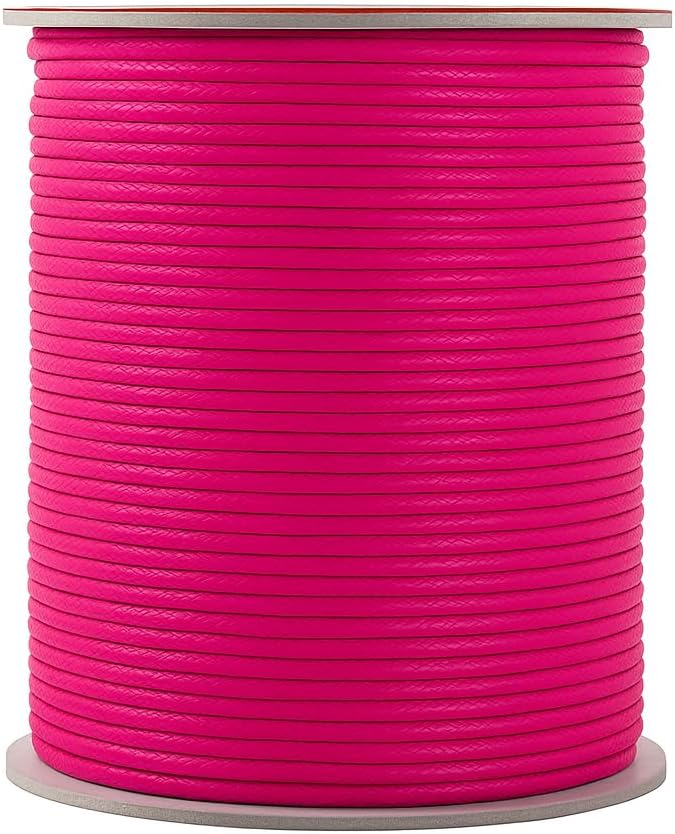 Mandala Crafts 2mm 109 Yards Hot Pink Cotton Waxed Cord for Jewelry Making Bracelet Cord Waxed String - Beading String Thread Jewelry Cords for Necklaces String