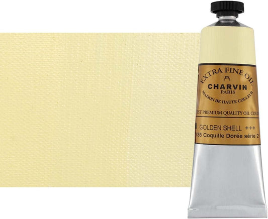 Charvin Extra Fine Oil Paint, Golden Shell 60 mL - Triple-Milled, Rich Texture, Poppy Oil-Based, Light-Fast, Handmade, Archival Quality