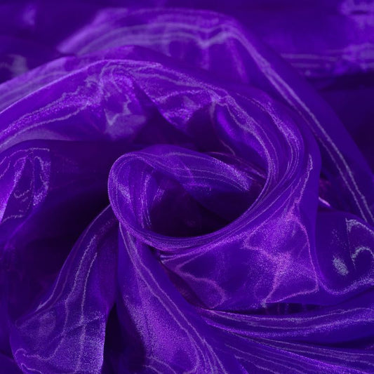 Fynite Cadburry Purple Organza Fabric by The Yard | 5 Yard Long | 44" Wide | Bridal Soft Sheer Organza Tulle for DIY Wedding Dress Fashion Craft Decorations
