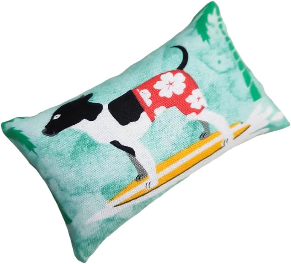 Emery Sewing Pincushion Filled with Abrasive Emery Sand - Handmade in USA (2"x3", Surfing Beach Dog)