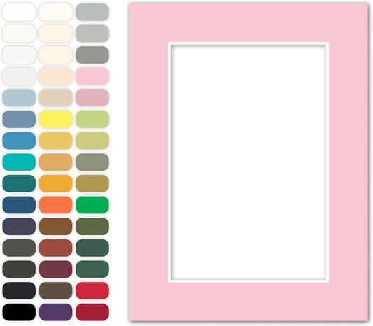 Poster Master Pink Matboard – 4-Ply Acid-Free Picture Mat Board with 45° Beveled Cut, Made in USA, Custom Cut to Any Size, 1/16" Thickness for Framing & Displays