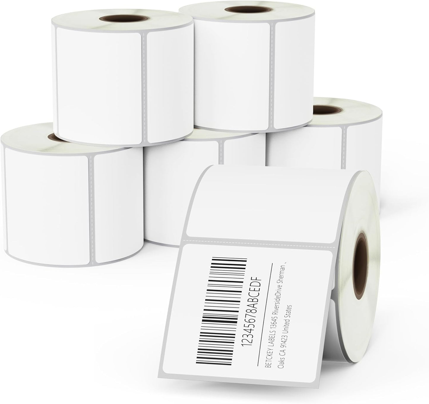 BETCKEY - 2.25" x 2" (57 mm x 51 mm) Address Removable Film Label - Durable Waterproof - Compatible with Zebra & Rollo Label Printer [6 Rolls, 4200 Labels]