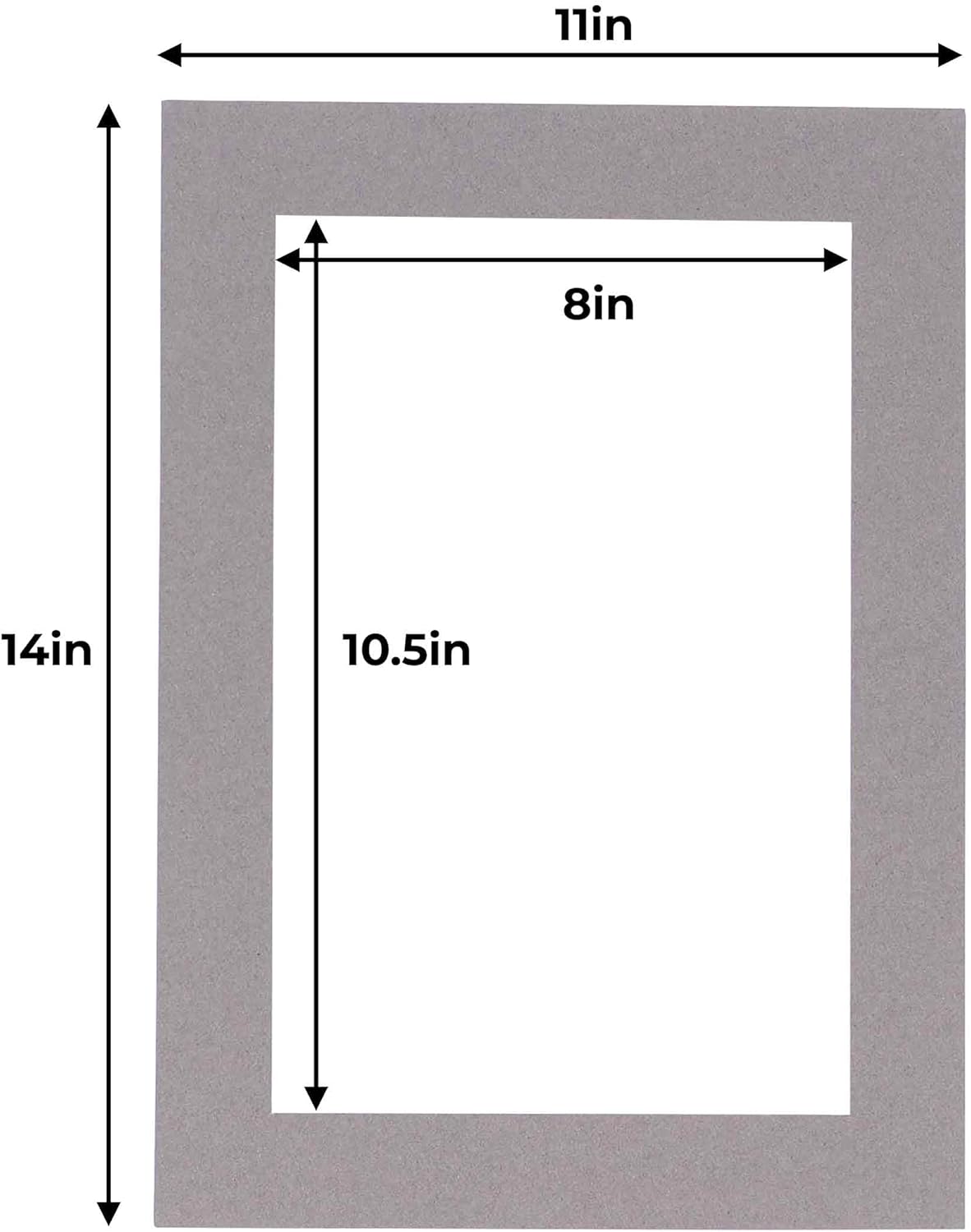 11x14 Mat for 8.5x11 Photo - Precut Charcoal Picture Matboard for Frames Measuring 11 x 14 Inches - Bevel Cut Matte to Display Art Measuring 8.5 x 11 Inches - Acid Free Pack of 25 MATS
