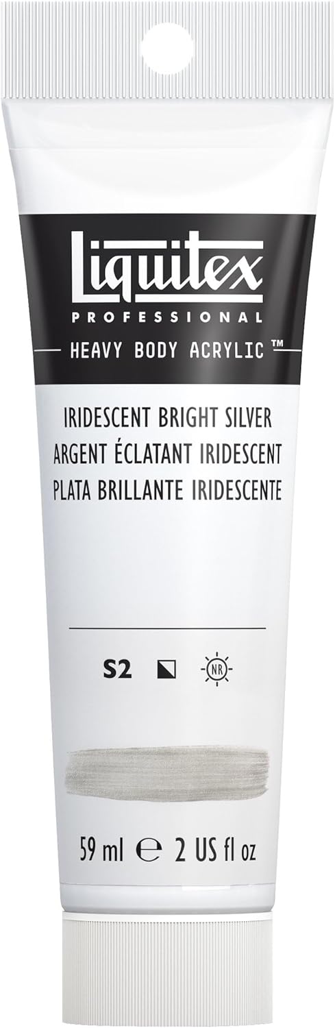 Liquitex Professional Heavy Body Acrylic Paint, 2-oz (59ml) Tube, Iridescent Bright Silver