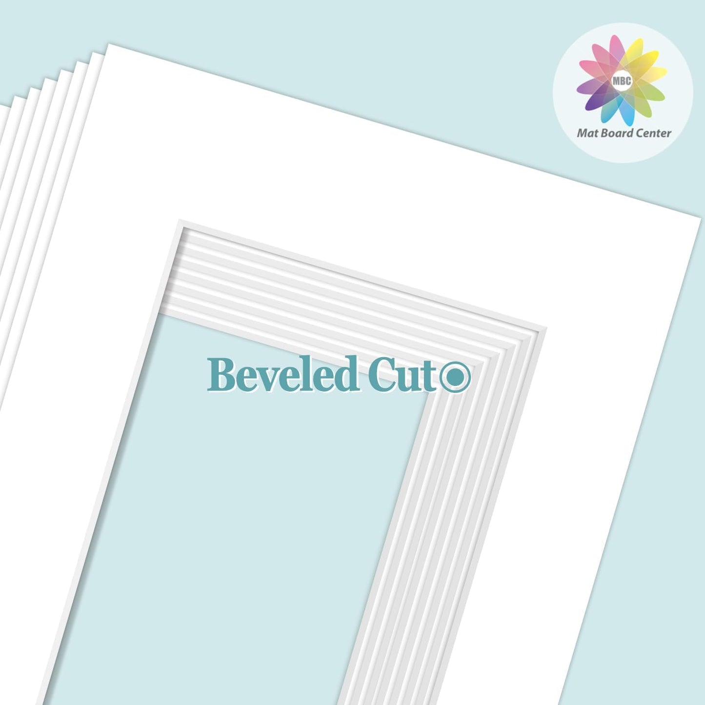 MBC MAT BOARD CENTER, 10 Pack 11X14 for 9X12 White Picture Mats Frame Mattes, Bevel Cut, Acid Free, 4-Ply Thickness