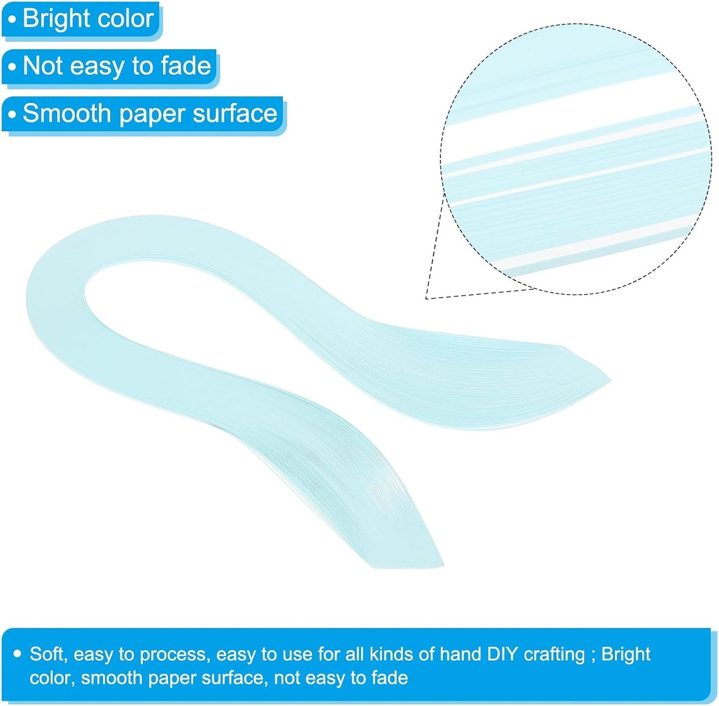 PATIKIL Quilling Strips Paper 600pcs 1.5mm 39cm Origami Paper Quilling Kits for Art DIY Hand Craft Christmas, Light Blue