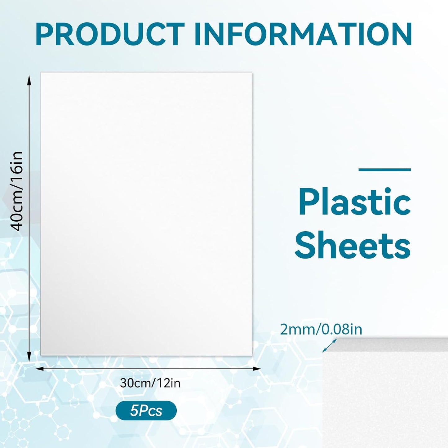 3 Pack White Plastic Sheets 16x12x0.08in Flexible High Tensile Plastic Sheets Hard Plastic Panel for DIY Materials Handicrafts Home Decoration