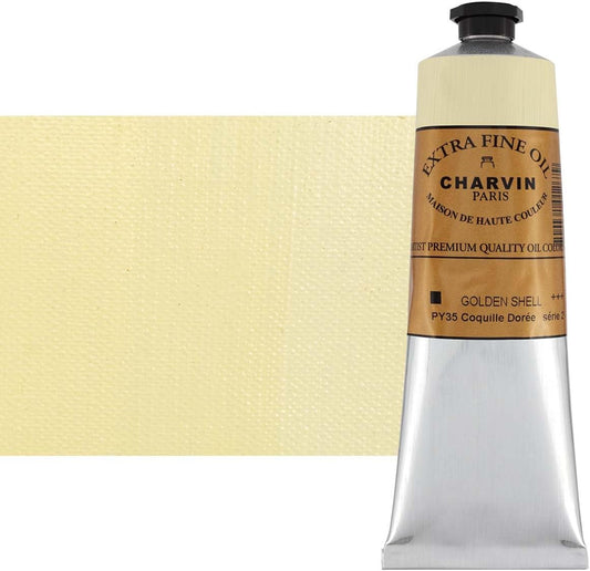 Charvin Extra Fine Oil Paint, Golden Shell 150 ml - Triple-Milled, Rich Texture, Poppy Oil-Based, Light-Fast, Handmade, Archival Quality