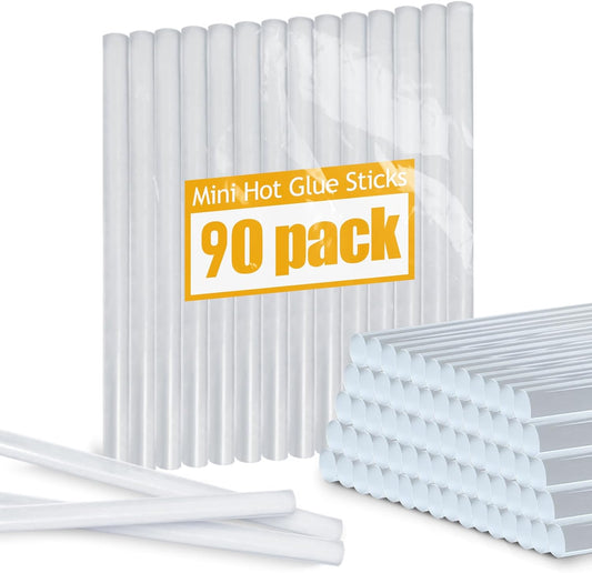 90 Count Hot Glue Sticks 4" Long x .27" Diameter Mini Size Hot Melt Glue Sticks Compatible with Most Glue Guns for Crafting, DIY, Home Repair, Clear - 1 Pack