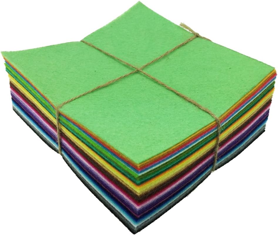 42pcs Felt Fabric Sheet Assorted Color Felt Pack DIY Craft Squares Nonwoven (25 * 25cm)
