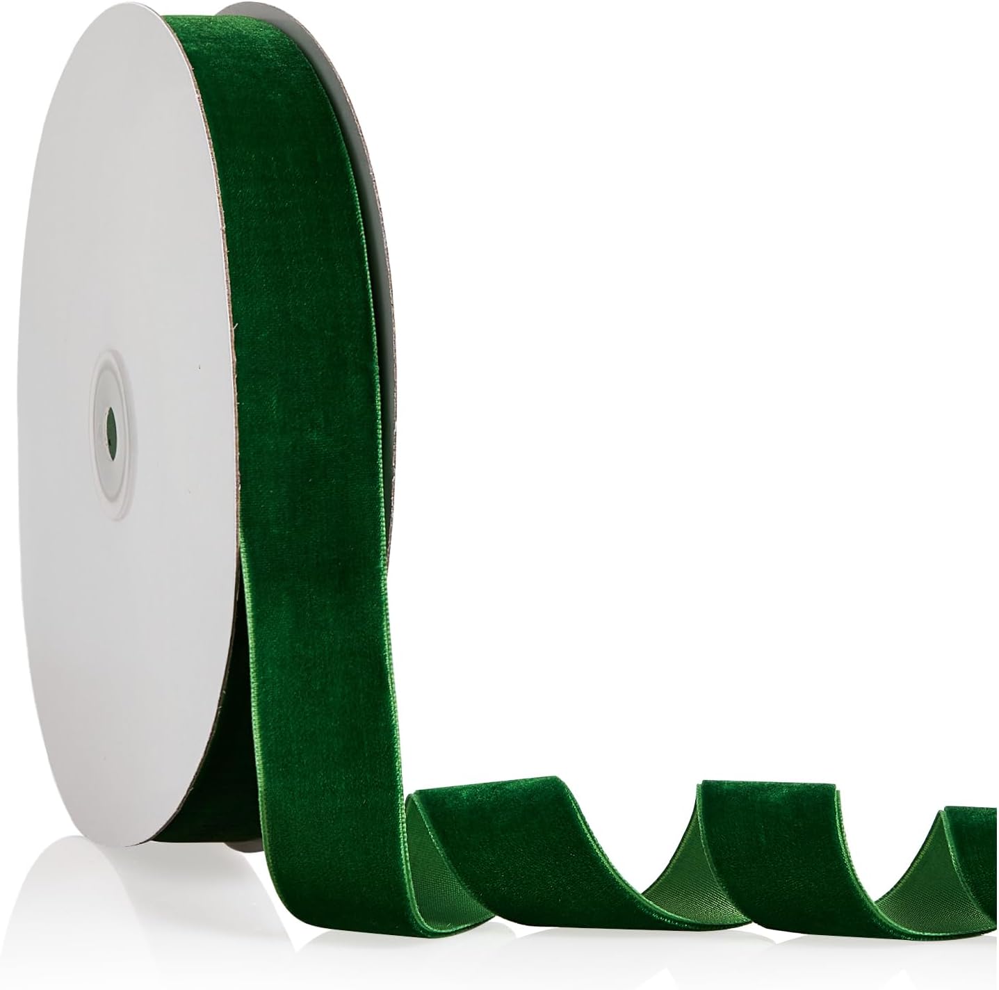 1" X 20 Yards Emerald Green Velvet Ribbon for Christmas Tree Wreath Decoration Handmade Crafts Ornaments Gift Wrapping & Bow Making