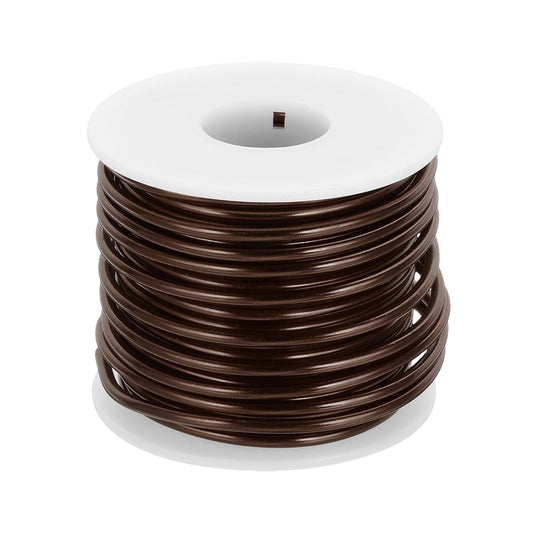 MECCANIXITY 9 Gauge Anodized Aluminum Craft Wire Bendable Bonsai Training Wire 56 Feet 3mm for Sculpting Crafts Wreath Floral Beading Jewelry Making, Brown