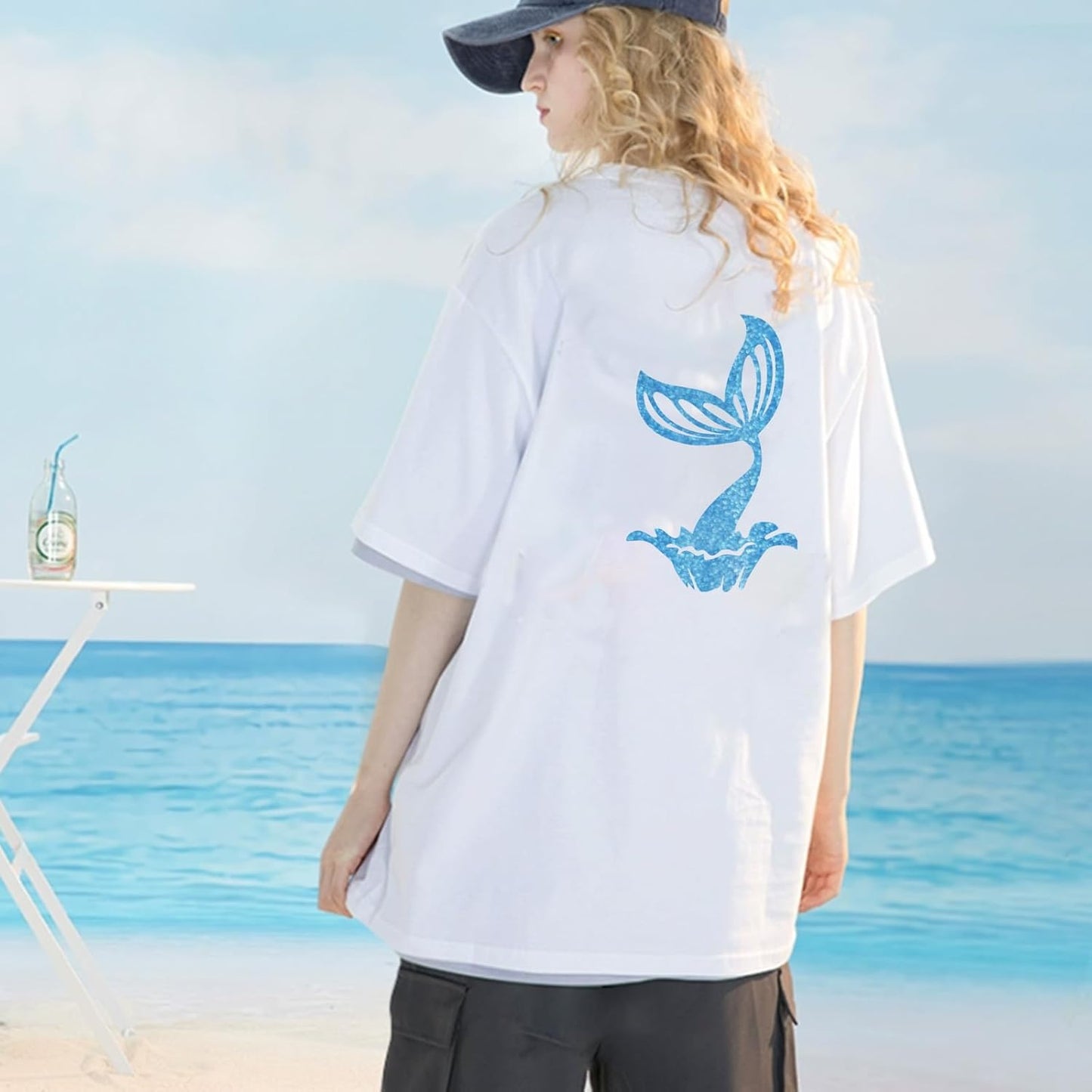 FUNKAKA Glitter Blue HTV Heat Transfer Vinyl Rolls, 12" x 25ft PU Iron on Vinyl for T-Shirt Blue Glitter HTV Vinyl for All Cutter Machines Easy to Cut & Weed for Heat Vinyl Design