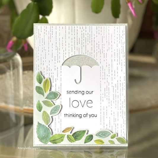 Lapoo Flowers Metal Cutting Die for Scrapbooking - Durable, Cut Stencils for DIY Scrapbook Photo Album Decorative Paper Card, Card Making Supplies, Embossing (Umbrella Alone in The Rain 5.6 x 4.3 in)