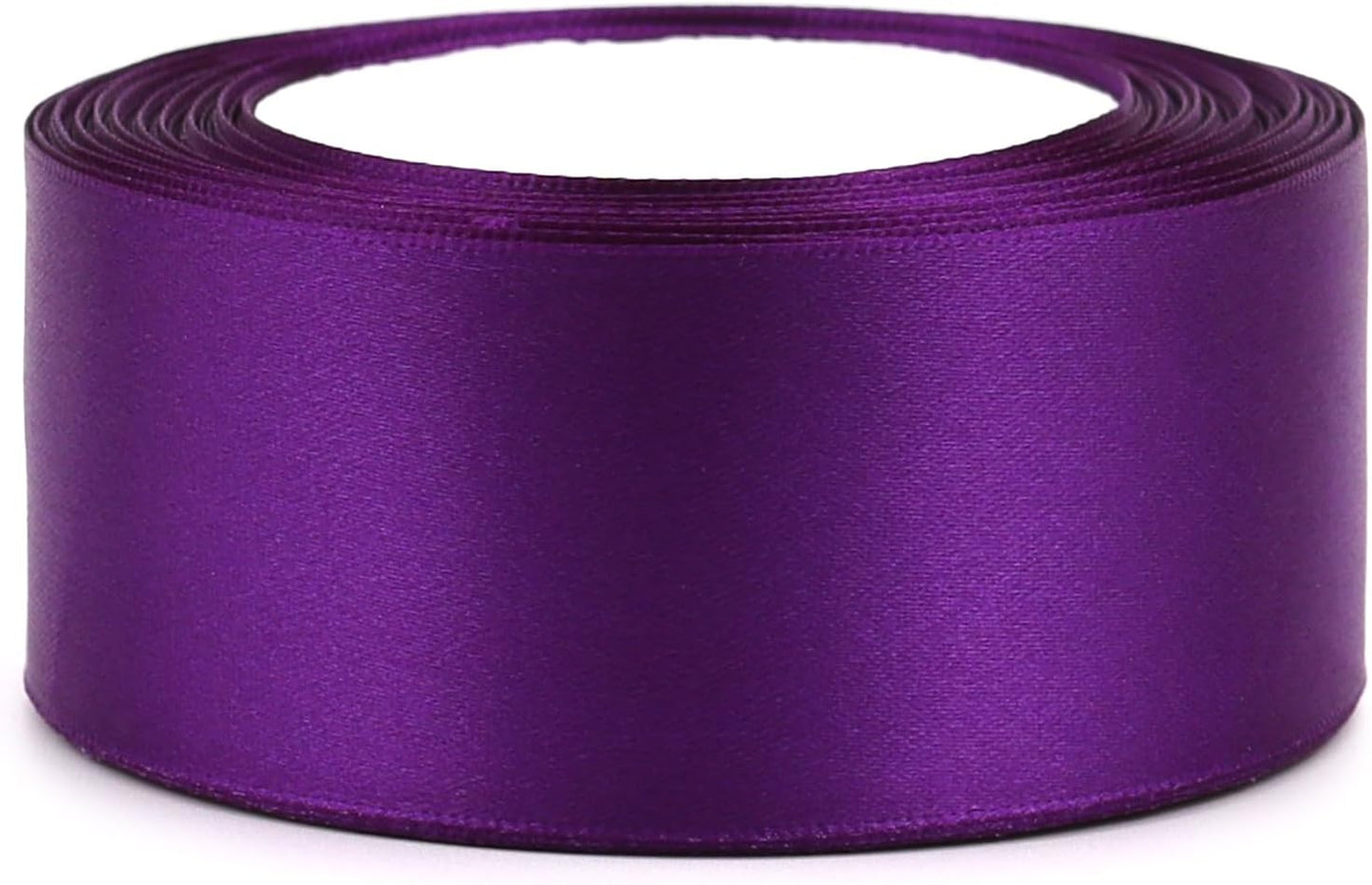 Purple Solid Satin Ribbon 1-1/2 Inch 25 Yards Solid Polyester Fabric Ribbon for Gift Wrapping Wedding Christmas Baby Shower Birthday Party Decoration Handmade Immortal Flower Craft