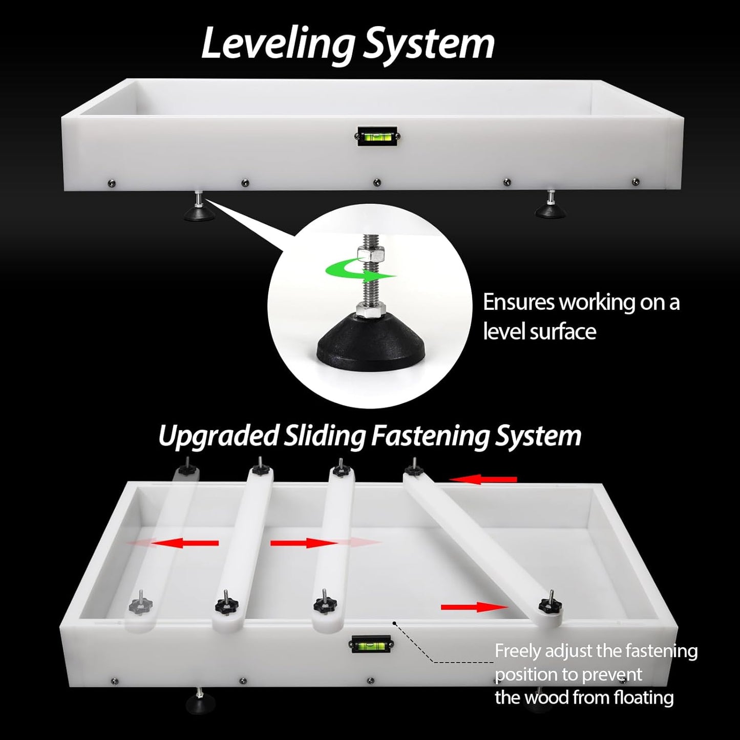 Large Reusable Epoxy Resin Mold 80×40×3 Adjustable Clamping System – Ideal Resin Molds for Coffee Tables, Trays, Cutting Boards & DIY Projects