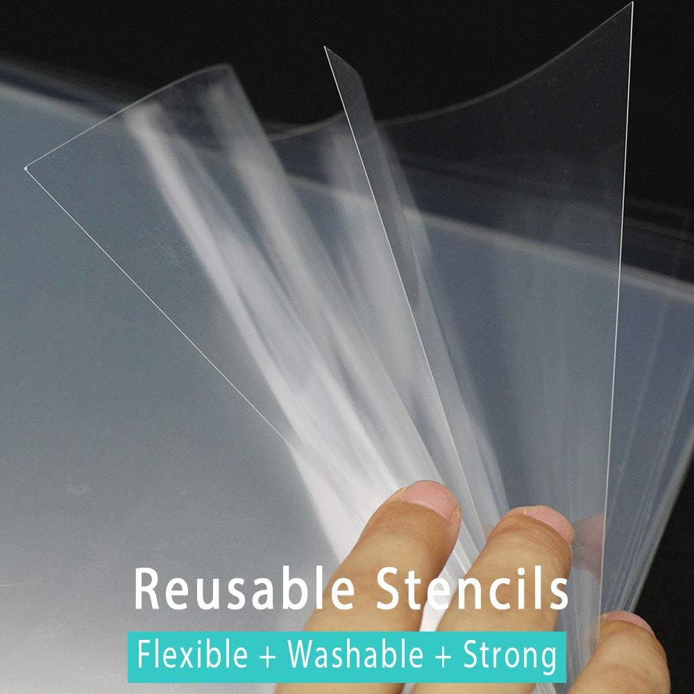 EGOSKY 26 Pack 6 Mil Mylar Sheets, 12" x 12" Clear Blank PET Blank Stencil Material, Make Your Own Stencil for Silhouette, Cricut Vinyl