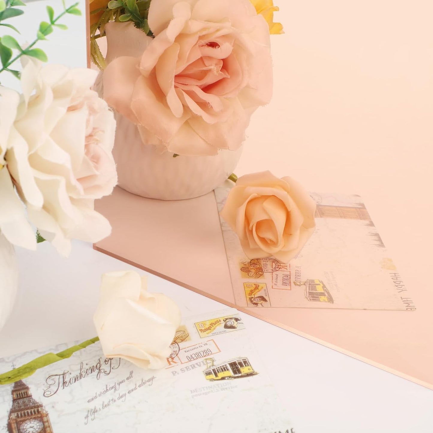 Enoin 1 Pack 8 x 12 Inch Rose Gold Mirror Acrylic Sheet Plexiglass Sheet 1/8 inch Thick, Safety Reflective Mirror Sheet Laser Board Panel for Home and Commercial Use, DIY Craft, Wall Decor