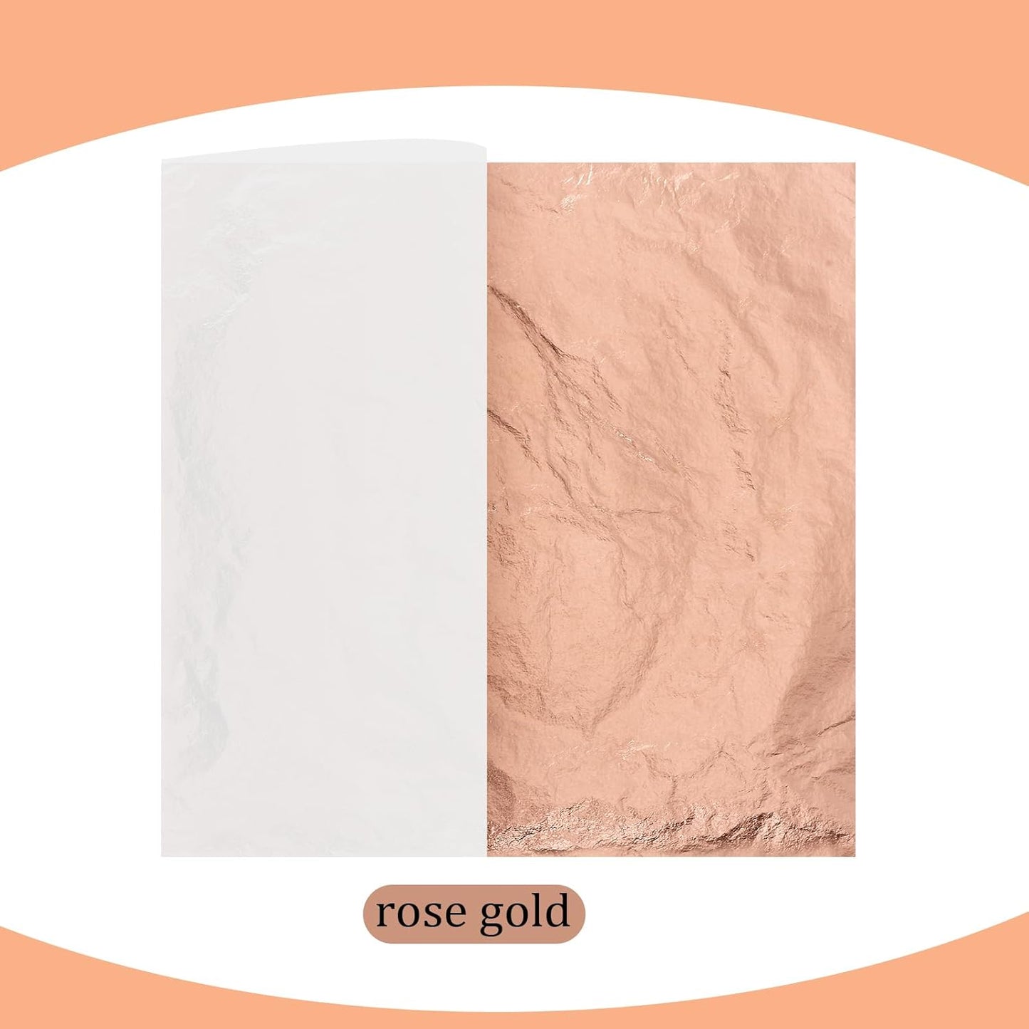 Cunhill 200 Pcs Gold Leaf Sheets for Art Foil Paper Leaf Art Foil Sheets Gilding Brush Thin Paper Craft for Painting Gilding Crafting Decoration,5.5 x 5.5 Inches (Rose Gold)