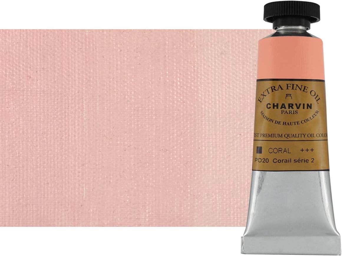 Charvin Extra Fine Oil Paint, Coral 20 mL - Triple-Milled, Rich Texture, Poppy Oil-Based, Light-Fast, Handmade, Archival Quality