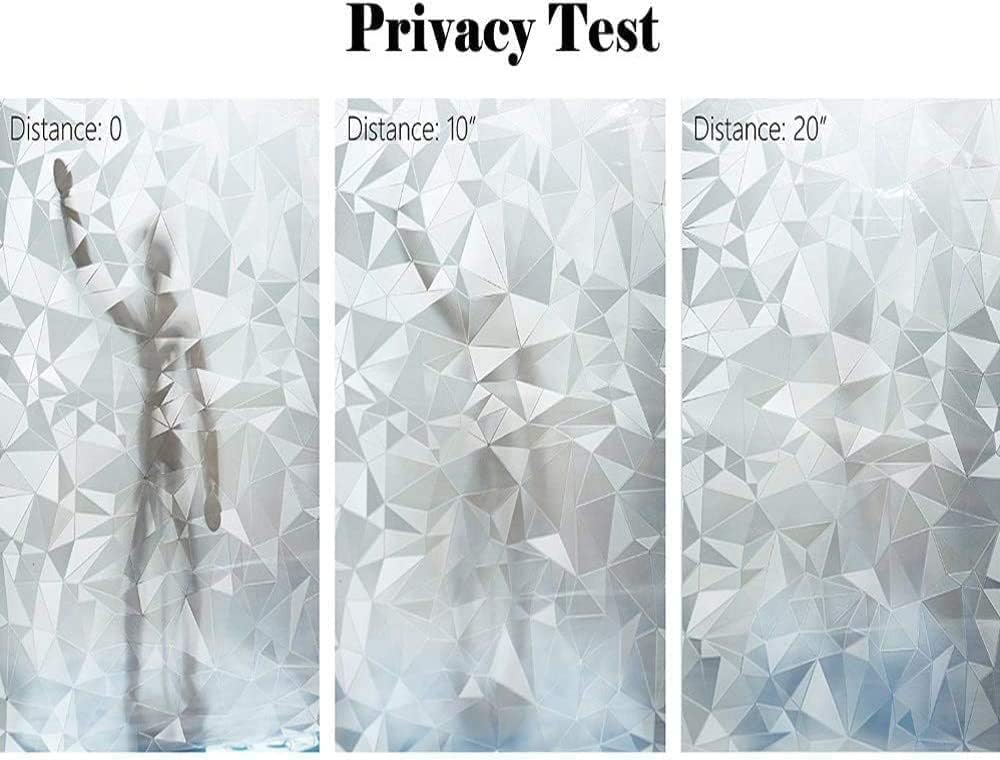 Niviy 3D No Glue Static Cling Window Films Privacy Cut Glass Window Sticker for Bathroom Office Kitchen Window Decor 41.2"x 157.4"