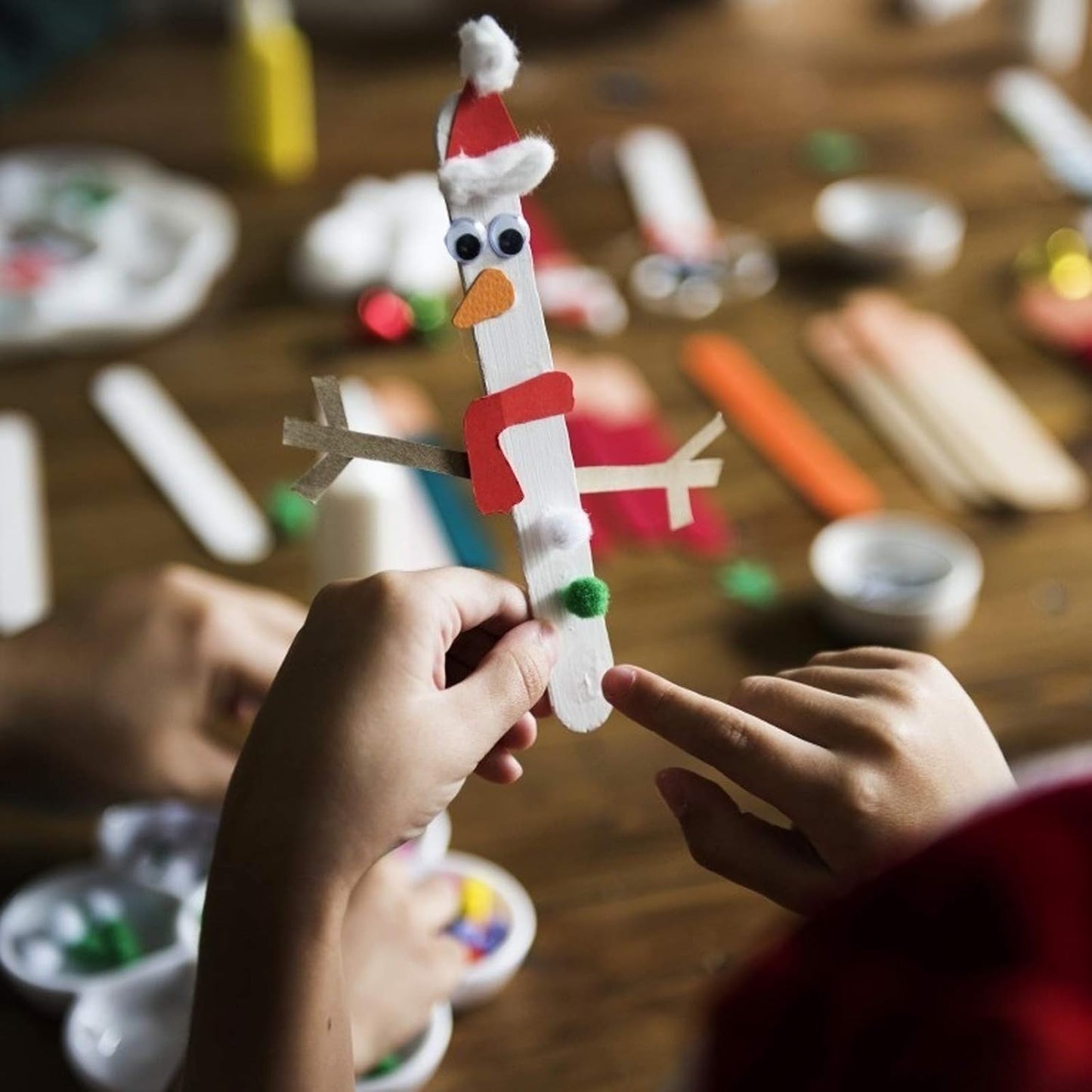 WISYOK 1000 Pcs Wooden Popsicle Sticks for Crafts, 4.5 Inch Wide Lollipop Sticks for Creative Designs or Kids Education, Home Art Projects