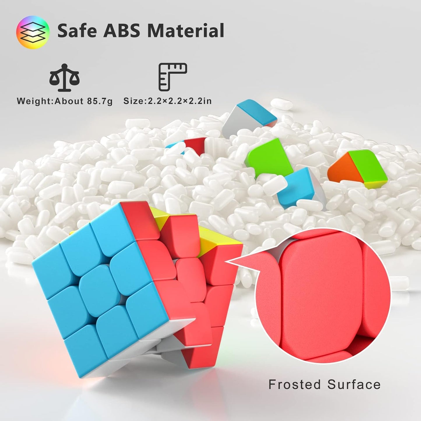 Full Size 3x3x3 Speed Cube Set, 2.2in Puzzle Party Favors Toy Stickerless Magic Cube Set, School Classroom Prize for Students, Birthday Party Stocking Stuffers Gifts for Kids Teens Adults(20 Pack)