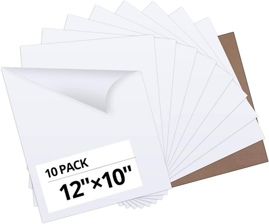HTVRONT White Heat Transfer Vinyl Bundle - 10 Pack 12" x 10" HTV Vinyl for T-Shirt, White Iron on Vinyl for for All Cutting Machine or Heat Press Machine