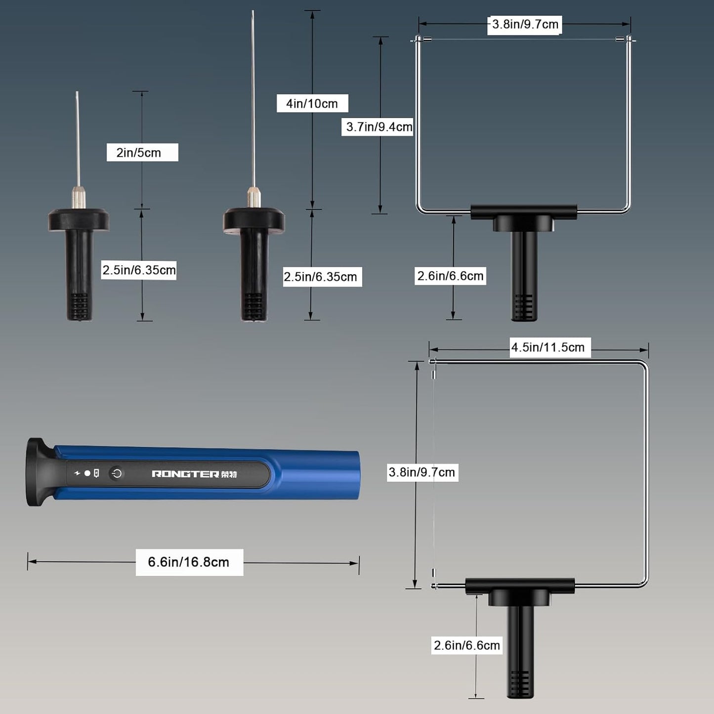 4 in 1 Hot Wire Electric Foam Cutter Kit, Styrofoam Cutting Tool 15W/ 6V with Case, Heated Foam Carving Knife Kit (Toolbox Blue)