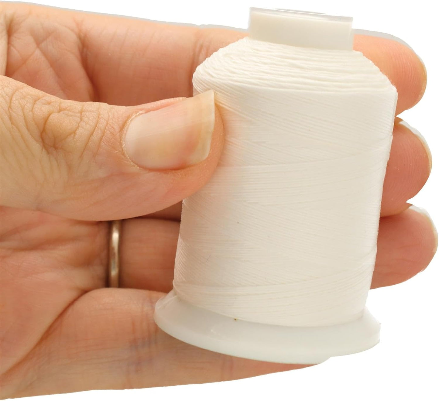 KO Thread, Nylon Beading Thread, White Color, Japanese Pre-Waxed 100% Nylon, 440TEX, Tangle Resistant Knotting Cord, 300 meter/330 Yard per Spool - Use for Seed Bead Projects, Loom Work, Bead Weaving