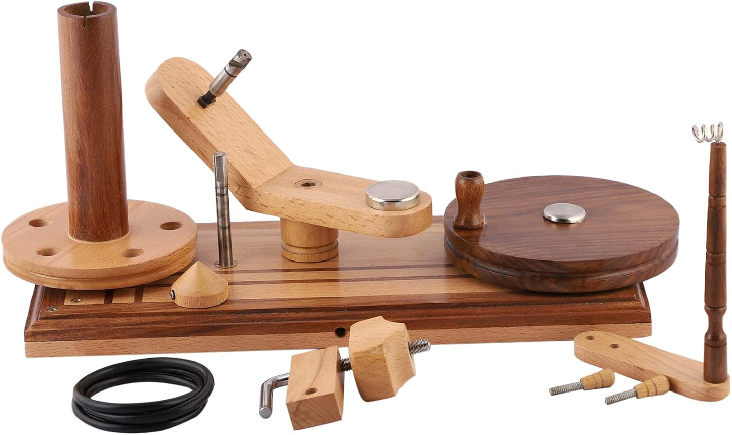 Large Handcrafted Wooden Yarn Winder & Swift – Signature Ball Winder for Crocheting, Knitting, Weaving – Heavy-Duty Yarn Winder for 8-12 oz Skeins