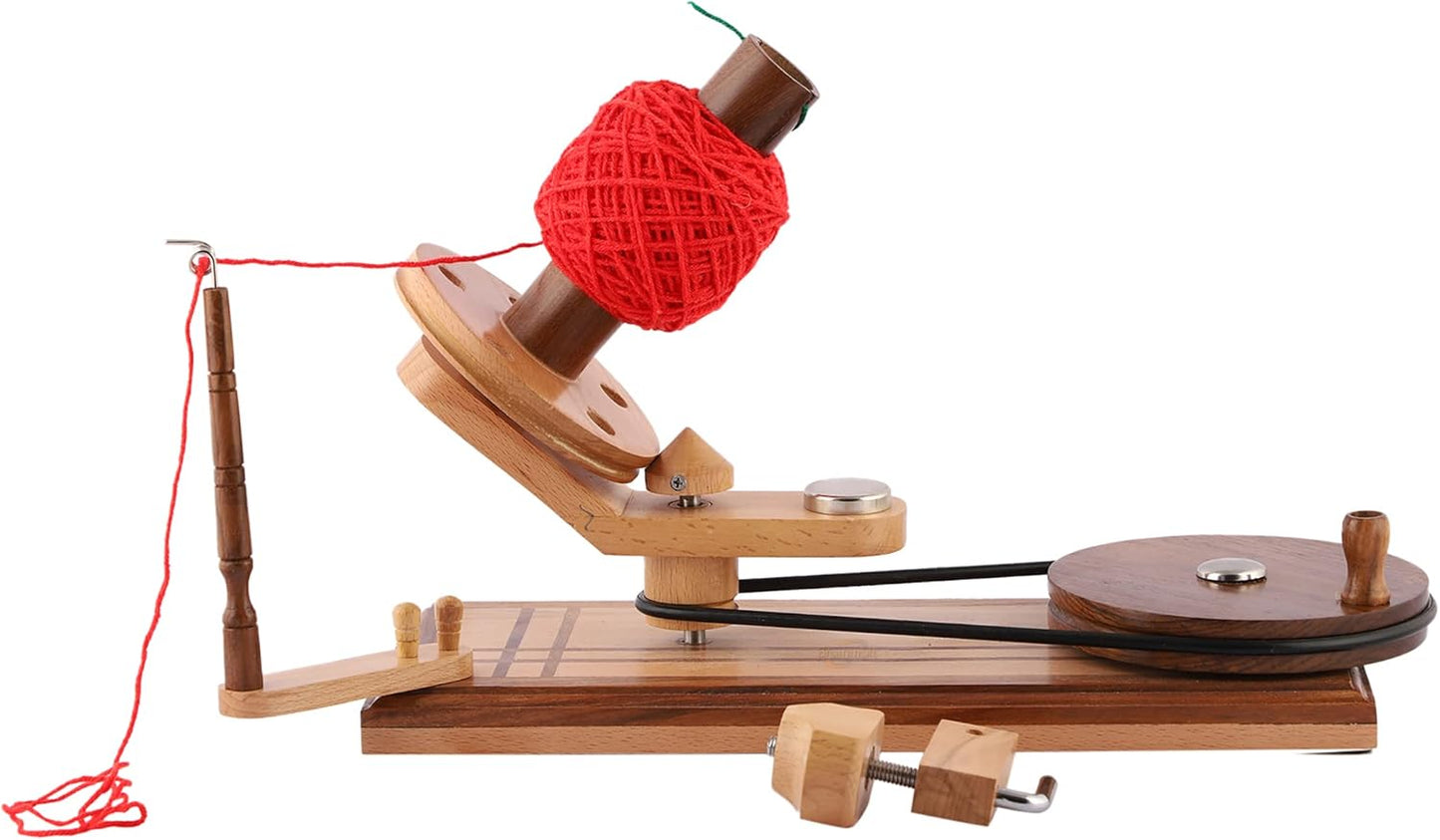 Yarn Winder – Large Handcrafted Wooden Ball Winder for Knitting, Crocheting & Weaving – Heavy-Duty Natural Rosewood & Beachwood Signature Yarn Winder for 8-12 oz Yarn Cakes