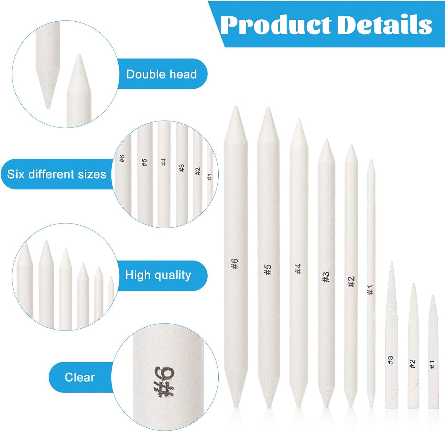 108 PCS Blending Stumps and Tortillions Blending Sticks, Oil Pastel Blending Pencil Soft Paper Felts Sketch Shading Pencils Colored Pencil Blender for Artists and Students Drawing Supplies (9 Sizes)