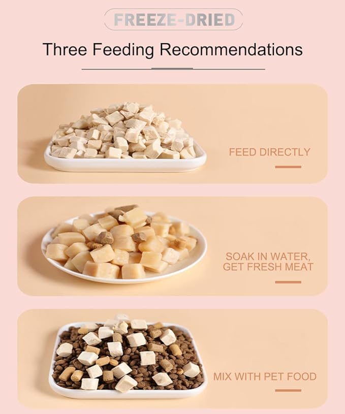 Freeze Dried Chicken Cat & Dog Treats –8OZ Chicken Meat - High Protein, Bite-Sized, Training Treats Snacks (Chicken)